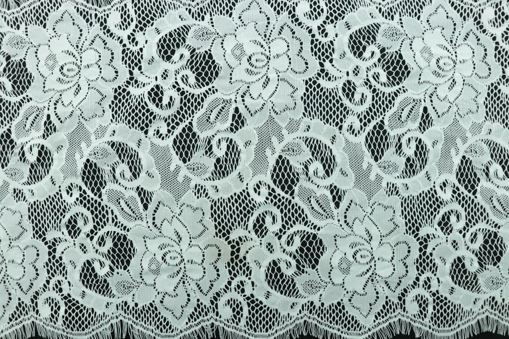 Silver Thread Paisley Lace